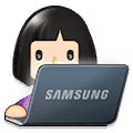 Emoji 👩🏻‍💻 Tecnologa: Carnagione Chiara su Samsung One UI 1.5.