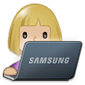 👩🏼‍💻 Emoji Tecnóloga: Tono De Piel Claro Medio en Samsung One UI 1.5.