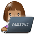 Emoji 👩🏽‍💻 Tecnologa: Carnagione Olivastra su Samsung One UI 1.5.