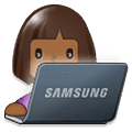 Emoji 👩🏾‍💻 Tecnologa: Carnagione Abbastanza Scura su Samsung One UI 1.5.