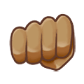 👊🏽 Emoji Puño Cerrado: Tono De Piel Medio en Samsung One UI 1.5.