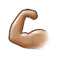 💪🏽 Emoji Bíceps Flexionado: Tono De Piel Medio en Samsung One UI 1.5.