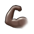 💪🏿 Emoji Bíceps Flexionado: Tono De Piel Oscuro en Samsung One UI 1.5.