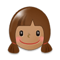 👧🏽 Emoji Mädchen: mittlere Hautfarbe Samsung One UI 1.5.