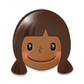 👧🏾 Emoji Niña: Tono De Piel Oscuro Medio en Samsung One UI 1.5.