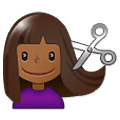Émoji 💇🏾 Personne Qui Se Fait Couper Les Cheveux : Peau Mate sur Samsung One UI 1.5.