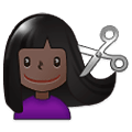 💇🏿 Emoji Person beim Haareschneiden: dunkle Hautfarbe Samsung One UI 1.5.