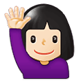 Emoji 🙋🏻 Persona Con Mano Alzata: Carnagione Chiara su Samsung One UI 1.5.