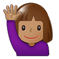 Emoji 🙋🏽 Persona Con Mano Alzata: Carnagione Olivastra su Samsung One UI 1.5.