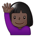 🙋🏿 Emoji Persona Con La Mano Levantada: Tono De Piel Oscuro en Samsung One UI 1.5.
