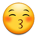 😚 Emoji küssendes Gesicht mit geschlossenen Augen Samsung One UI 1.5.