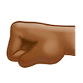 🤛🏾 Emoji Faust nach links: mitteldunkle Hautfarbe Samsung One UI 1.5.
