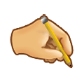 Émoji 🖎 Main gauche qui écrit sur Samsung One UI 1.5.
