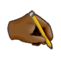 🖎🏾 Emoji Schreiben der linken Hand: mitteldunkle Hautfarbe Samsung One UI 1.5.