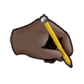 🖎🏿 Emoji Schreiben der linken Hand: dunkle Hautfarbe Samsung One UI 1.5.