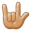Emoji 🤟🏼 Gesto Ti Amo: Carnagione Abbastanza Chiara su Samsung One UI 1.5.