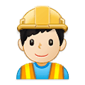 Emoji 👷🏻‍♂️ Operaio Edile Uomo: Carnagione Chiara su Samsung One UI 1.5.