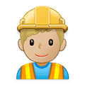 👷🏼‍♂️ Emoji Obrero Hombre: Tono De Piel Claro Medio en Samsung One UI 1.5.