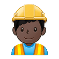 👷🏿‍♂️ Emoji Obrero Hombre: Tono De Piel Oscuro en Samsung One UI 1.5.