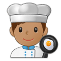 Émoji 👨🏽‍🍳 Cuisinier : Peau Légèrement Mate sur Samsung One UI 1.5.