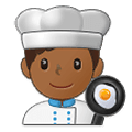 Emoji 👨🏾‍🍳 Cuoco: Carnagione Abbastanza Scura su Samsung One UI 1.5.