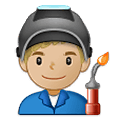 Emoji 👨🏼‍🏭 Operaio: Carnagione Abbastanza Chiara su Samsung One UI 1.5.