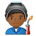 👨🏾‍🏭 Emoji Operário: Pele Morena Escura na Samsung One UI 1.5.