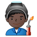 👨🏿‍🏭 Emoji Fabrikarbeiter: dunkle Hautfarbe Samsung One UI 1.5.
