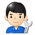 👨🏻‍🔧 Emoji Mechaniker: helle Hautfarbe Samsung One UI 1.5.