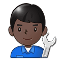 Emoji 👨🏿‍🔧 Meccanico Uomo: Carnagione Scura su Samsung One UI 1.5.