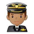 👨🏽‍✈️ Emoji Pilot: mittlere Hautfarbe Samsung One UI 1.5.
