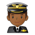 👨🏾‍✈️ Emoji Piloto Hombre: Tono De Piel Oscuro Medio en Samsung One UI 1.5.