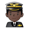 👨🏿‍✈️ Emoji Pilot: dunkle Hautfarbe Samsung One UI 1.5.