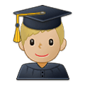 Emoji 👨🏼‍🎓 Studente: Carnagione Abbastanza Chiara su Samsung One UI 1.5.