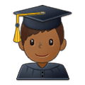 👨🏾‍🎓 Emoji Estudiante Hombre: Tono De Piel Oscuro Medio en Samsung One UI 1.5.