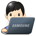 Emoji 👨🏻‍💻 Tecnologo: Carnagione Chiara su Samsung One UI 1.5.