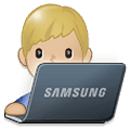 Émoji 👨🏼‍💻 Informaticien : Peau Moyennement Claire sur Samsung One UI 1.5.