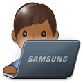 👨🏾‍💻 Emoji Tecnólogo: Pele Morena Escura na Samsung One UI 1.5.
