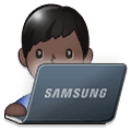 👨🏿‍💻 Emoji Tecnólogo: Tono De Piel Oscuro en Samsung One UI 1.5.
