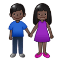 👫🏿 Emoji Mann und Frau halten Hände: dunkle Hautfarbe Samsung One UI 1.5.