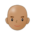 Emoji 👨🏽‍🦲 Uomo: Carnagione Olivastra E Calvo su Samsung One UI 1.5.