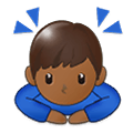 🙇🏾‍♂️ Emoji Homem Fazendo Reverência: Pele Morena Escura na Samsung One UI 1.5.