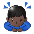 Emoji 🙇🏿‍♂️ Uomo Che Fa Inchino Profondo: Carnagione Scura su Samsung One UI 1.5.
