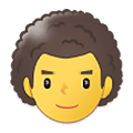 Émoji 👨‍🦱 Homme : Cheveux Bouclés sur Samsung One UI 1.5.
