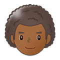 👨🏾‍🦱 Emoji Hombre: Tono De Piel Oscuro Medio Y Pelo Rizado en Samsung One UI 1.5.