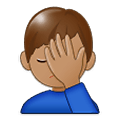 Emoji 🤦🏽‍♂️ Uomo Esasperato: Carnagione Olivastra su Samsung One UI 1.5.