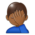 Emoji 🤦🏾‍♂️ Uomo Esasperato: Carnagione Abbastanza Scura su Samsung One UI 1.5.