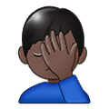 Emoji 🤦🏿‍♂️ Uomo Esasperato: Carnagione Scura su Samsung One UI 1.5.