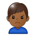 🙍🏾‍♂️ Emoji Homem Franzindo A Sobrancelha: Pele Morena Escura na Samsung One UI 1.5.