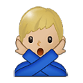 🙅🏼‍♂️ Emoji Hombre Haciendo El Gesto De «no»: Tono De Piel Claro Medio en Samsung One UI 1.5.